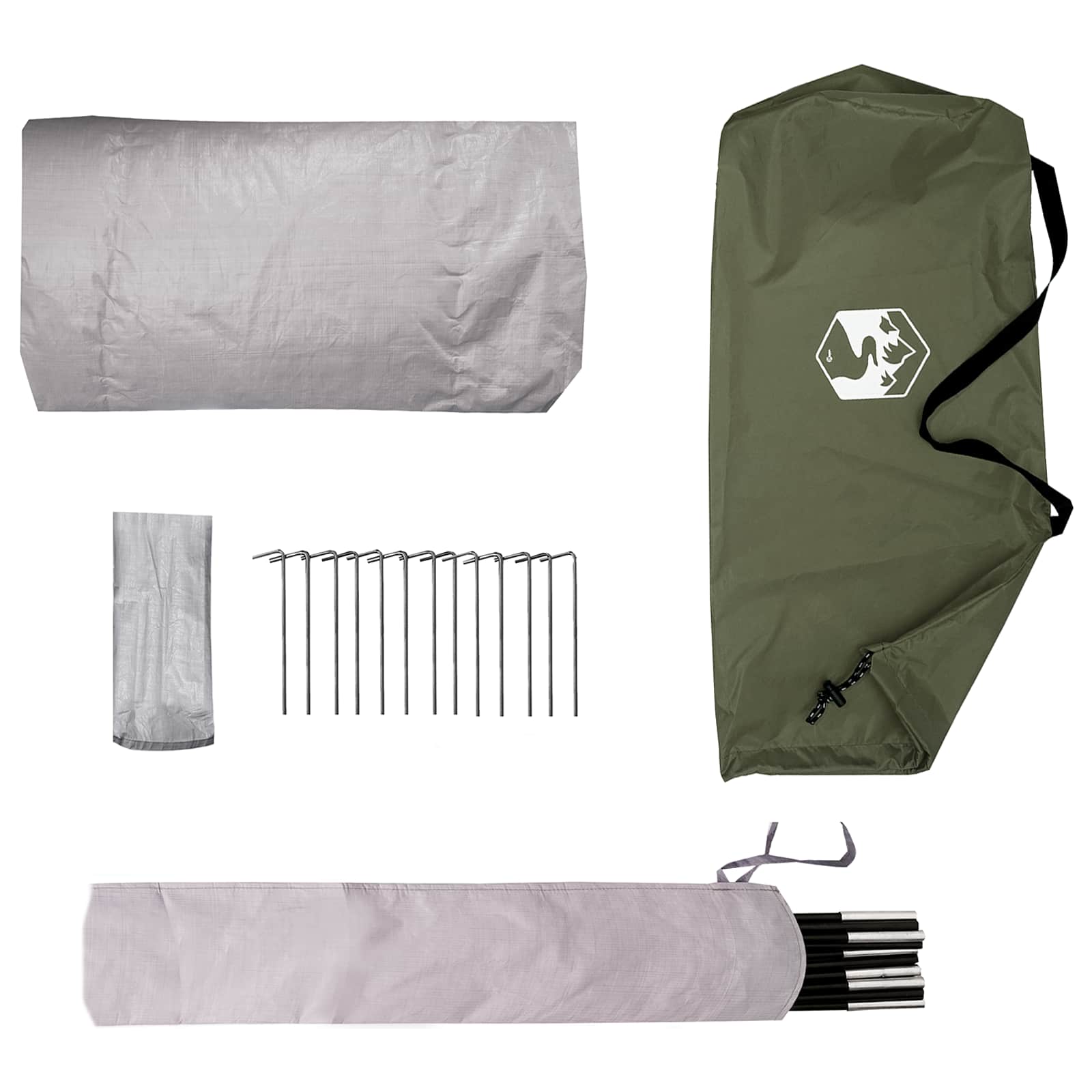 vidaXL Namiot Turystyczny Oliwkowy zielony 4-osobowy