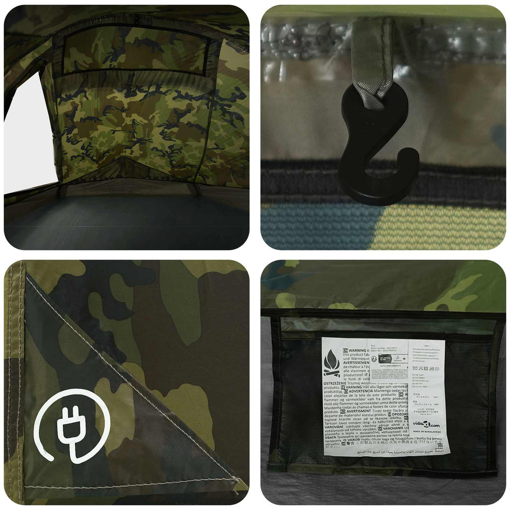 vidaXL Namiot Turystyczny Moro 4-osobowy Polyester 185T z powłoką PU