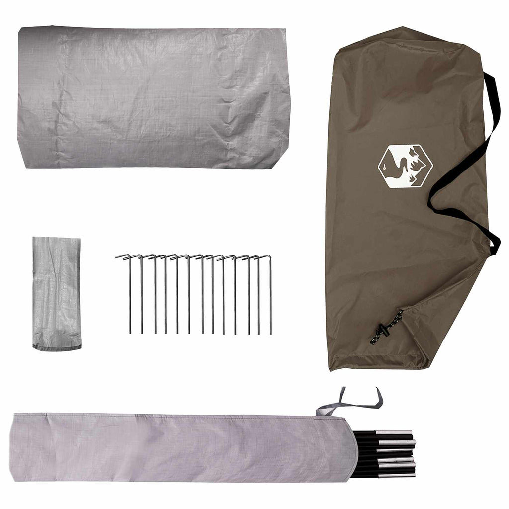 vidaXL Namiot Turystyczny Brązowy i szary 2-osobowy