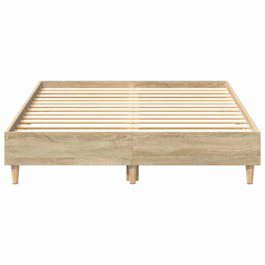 vidaXL Ramka łóżka Sonoma 137 x 190 cm Materiał drewnopochodny