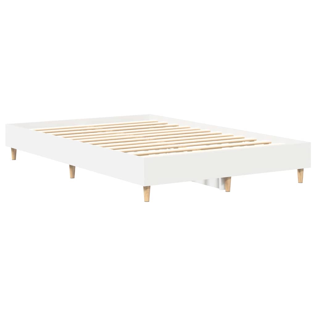 vidaXL Ramka łóżka Biały 137 x 190 cm Materiał drewnopochodny
