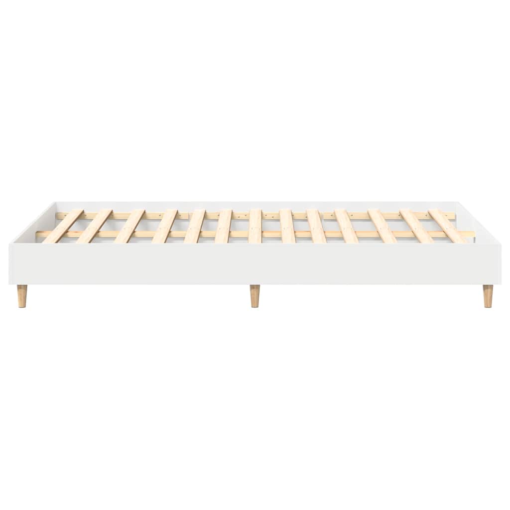 vidaXL Ramka łóżka Biały 137 x 190 cm Materiał drewnopochodny