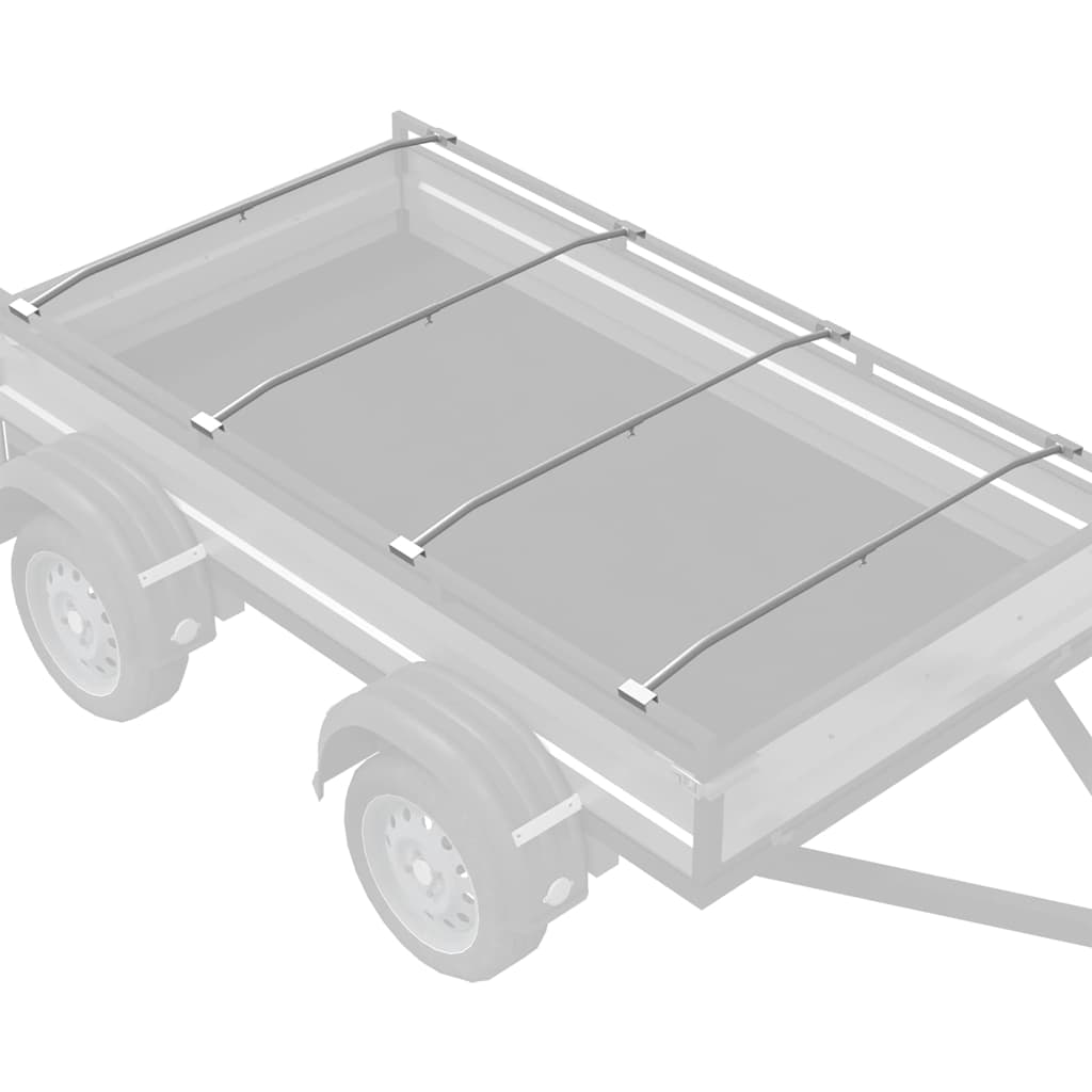 vidaXL Uchwyt na plandekę do przyczep 4 szt. srebrny 136-218 cm