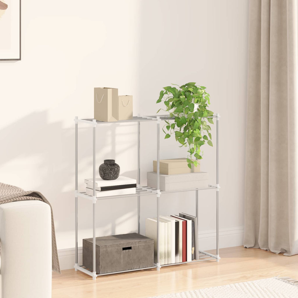 vidaXL Półka rurkowa z przechowywaniem Biały 86 x 27 x 90 cm Aluminium