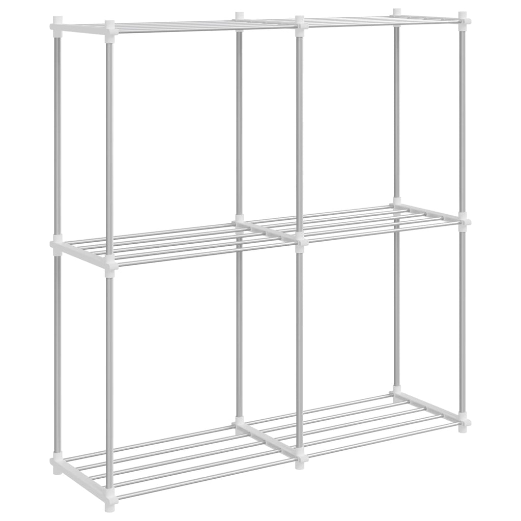 vidaXL Półka rurkowa z przechowywaniem Biały 86 x 27 x 90 cm Aluminium