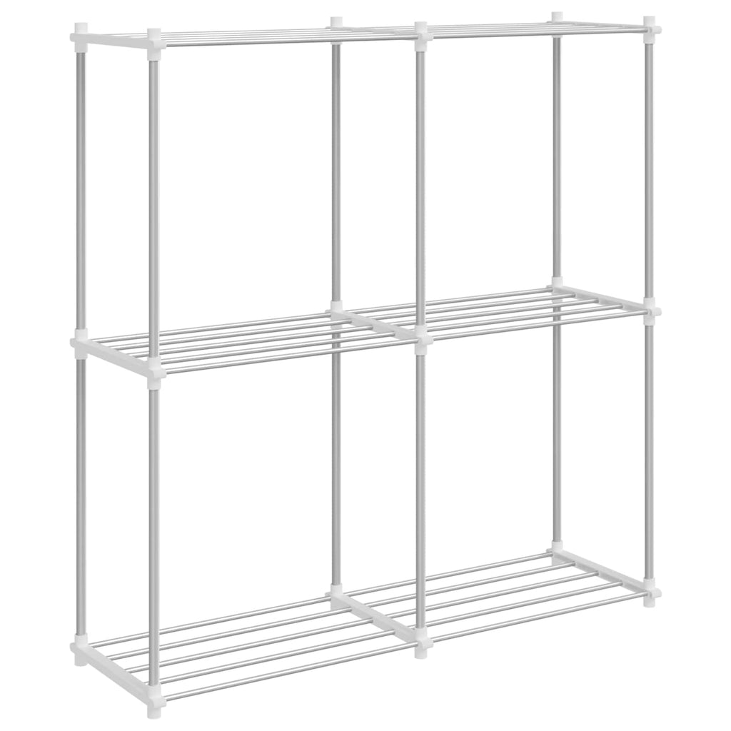 vidaXL Półka rurkowa z przechowywaniem Biały 86 x 27 x 90 cm Aluminium