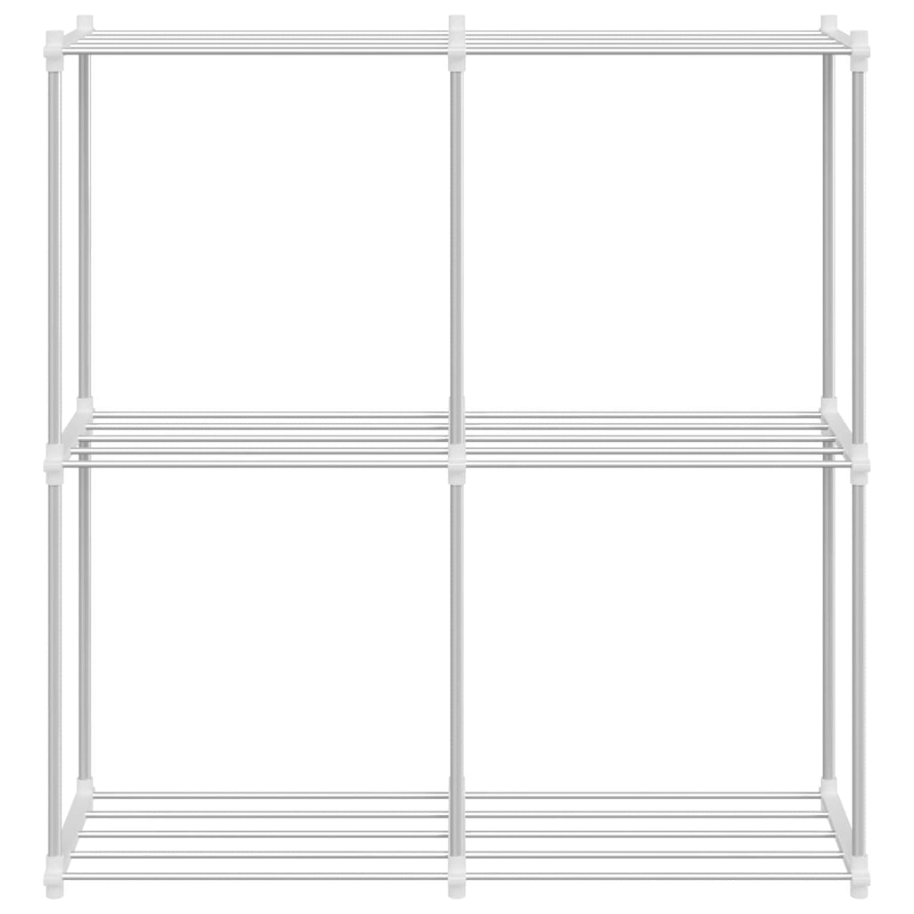 vidaXL Półka rurkowa z przechowywaniem Biały 86 x 27 x 90 cm Aluminium
