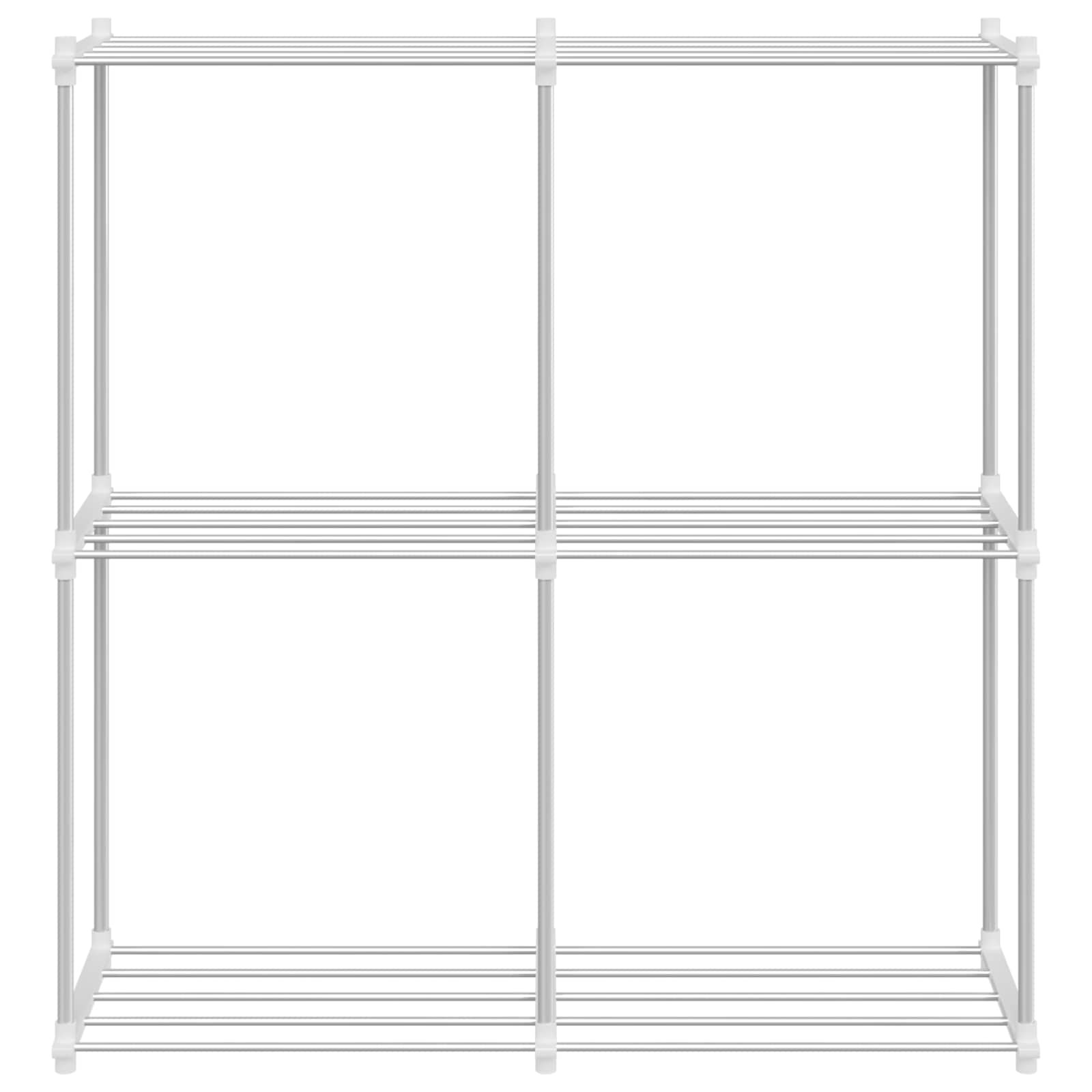vidaXL Półka rurkowa z przechowywaniem Biały 86 x 27 x 90 cm Aluminium
