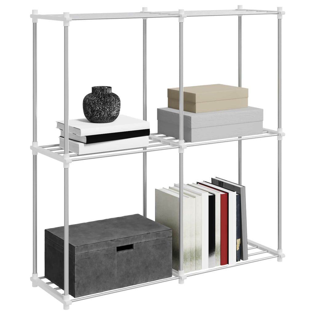 vidaXL Półka rurkowa z przechowywaniem Biały 86 x 27 x 90 cm Aluminium