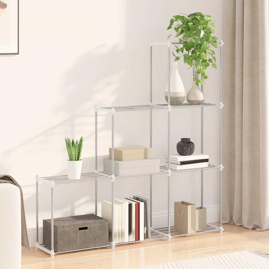 vidaXL Półka rurkowa Biały 129 x 27 x 132 cm Aluminium
