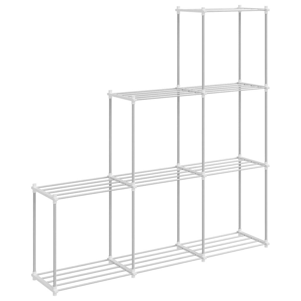 vidaXL Półka rurkowa Biały 129 x 27 x 132 cm Aluminium