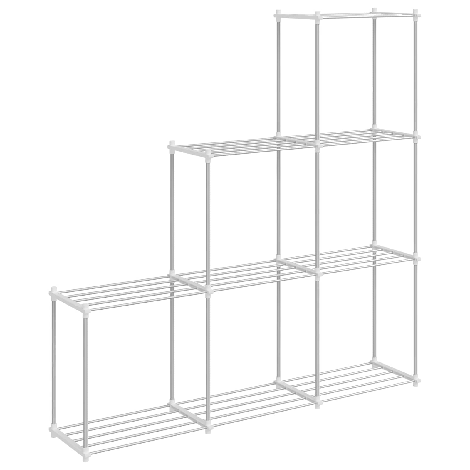 vidaXL Półka rurkowa Biały 129 x 27 x 132 cm Aluminium