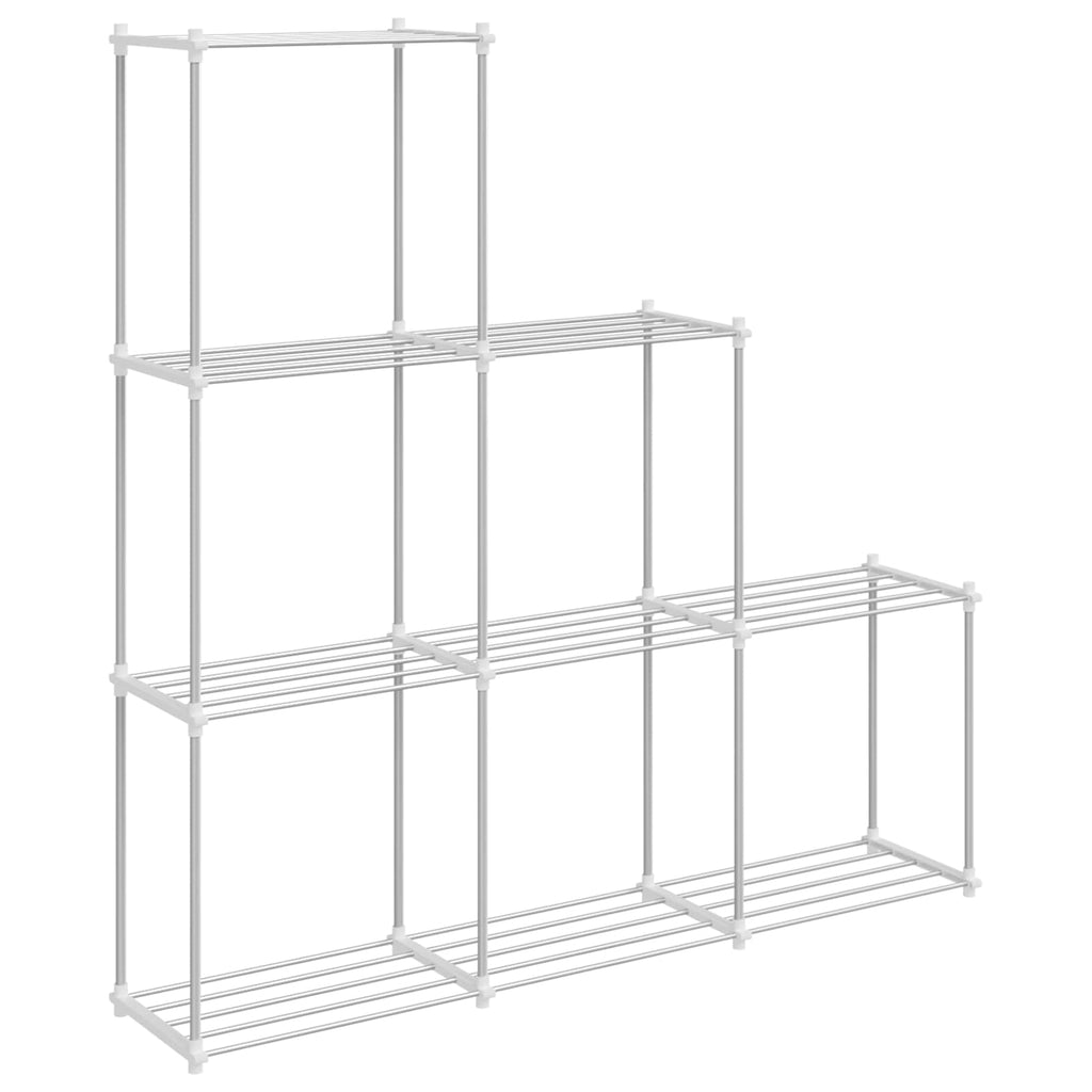 vidaXL Półka rurkowa Biały 129 x 27 x 132 cm Aluminium
