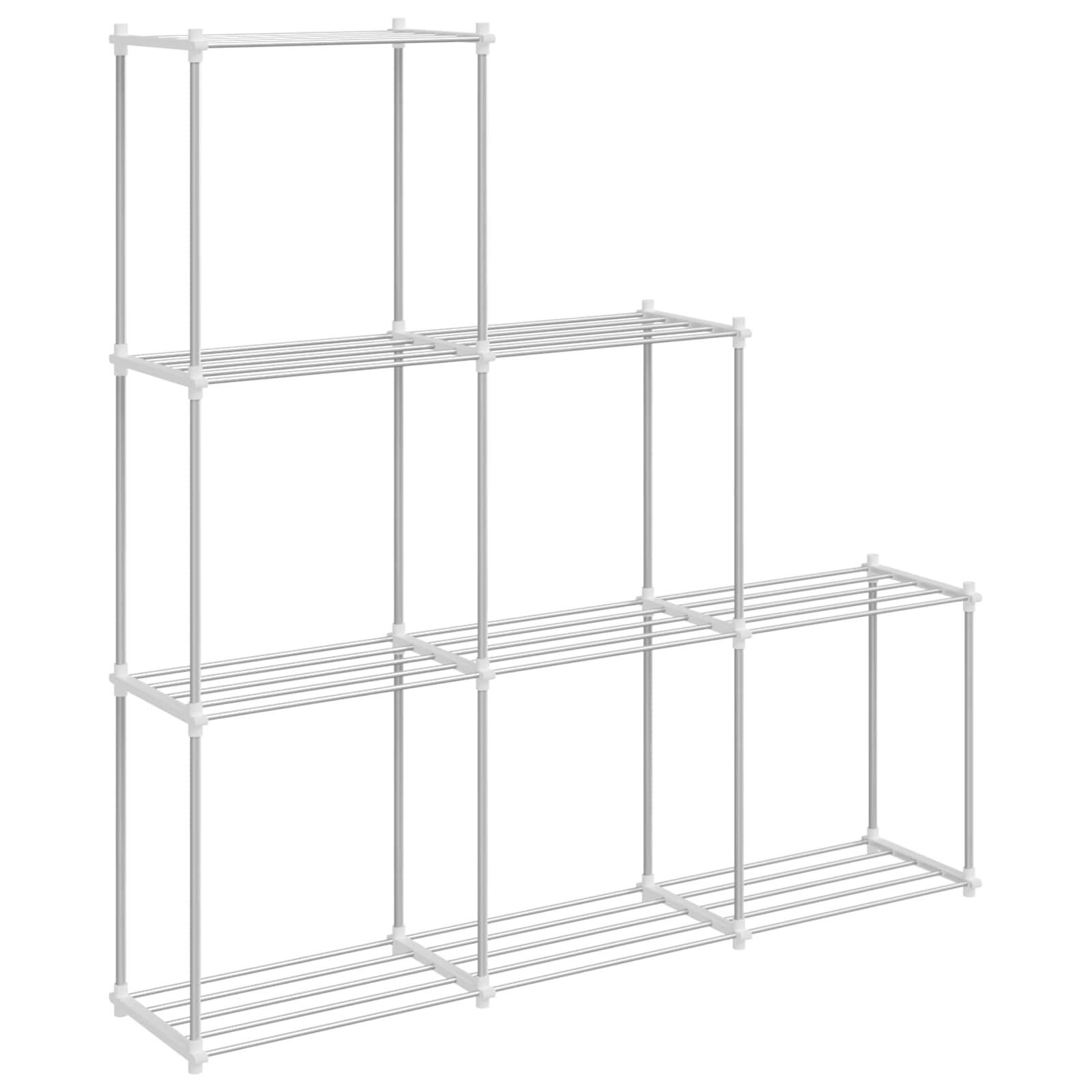 vidaXL Półka rurkowa Biały 129 x 27 x 132 cm Aluminium