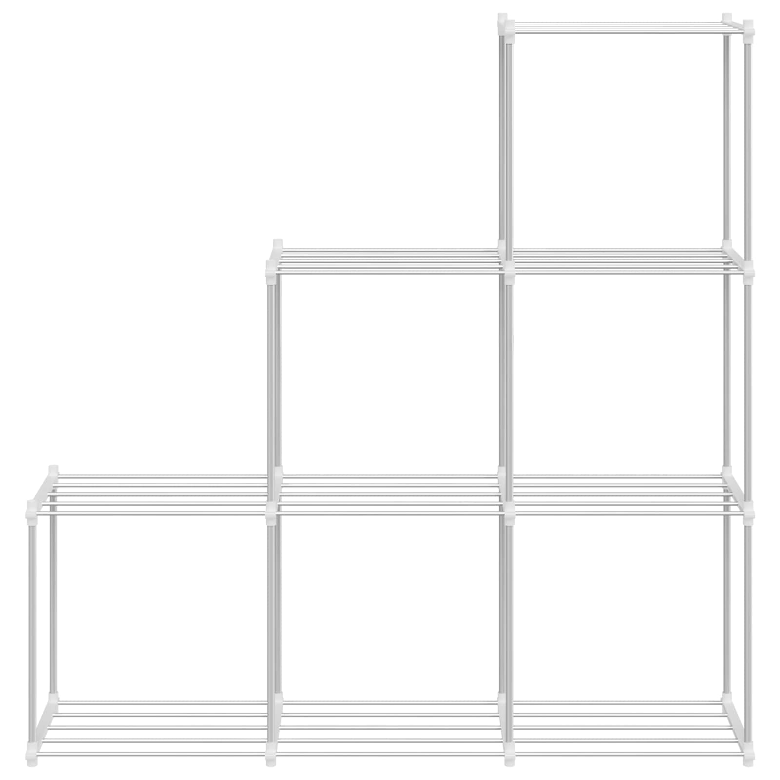 vidaXL Półka rurkowa Biały 129 x 27 x 132 cm Aluminium