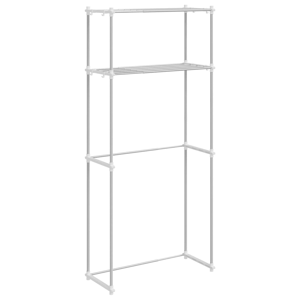 vidaXL Półka na pralkę Biały 70 x 27 x 136 cm Aluminium