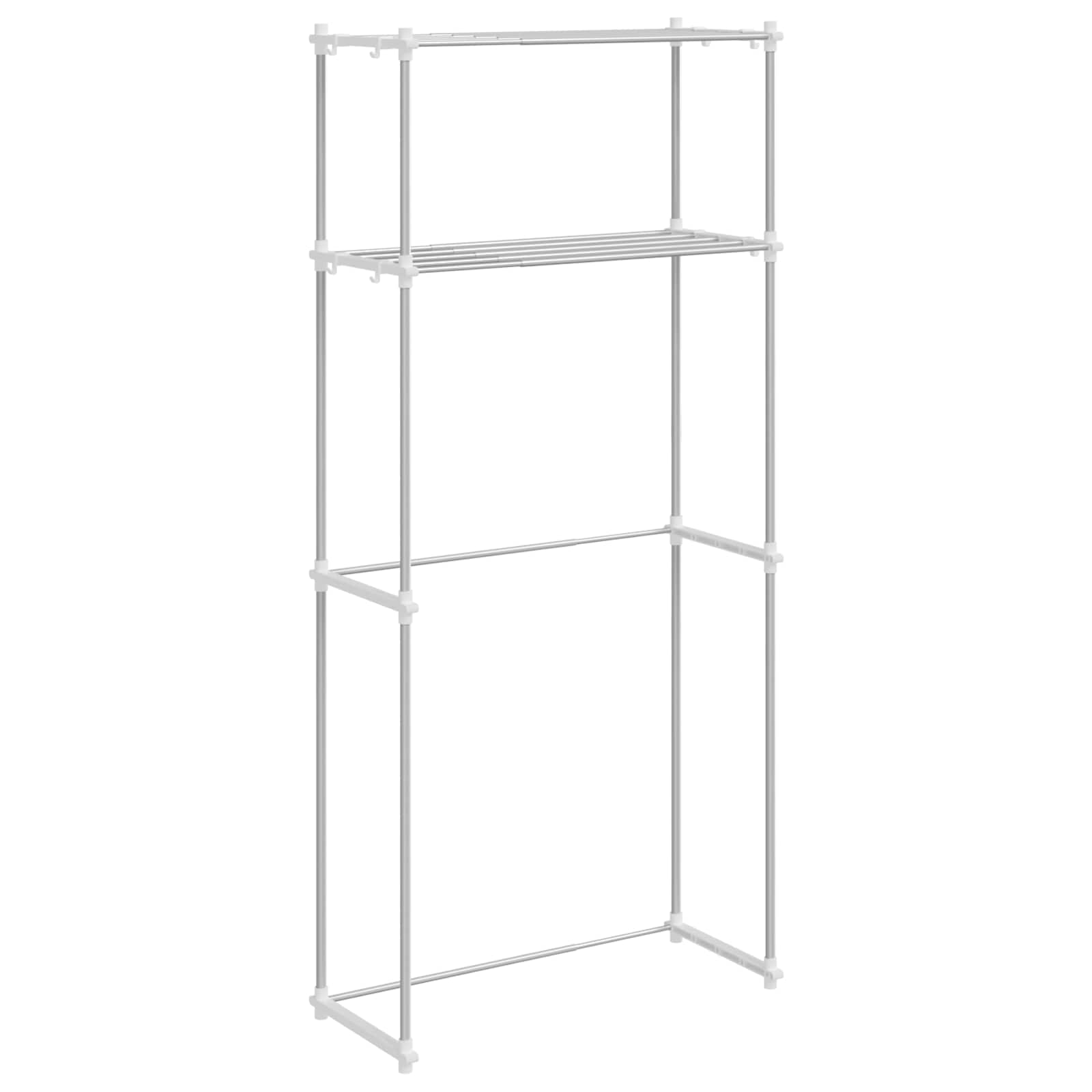 vidaXL Półka na pralkę Biały 70 x 27 x 136 cm Aluminium