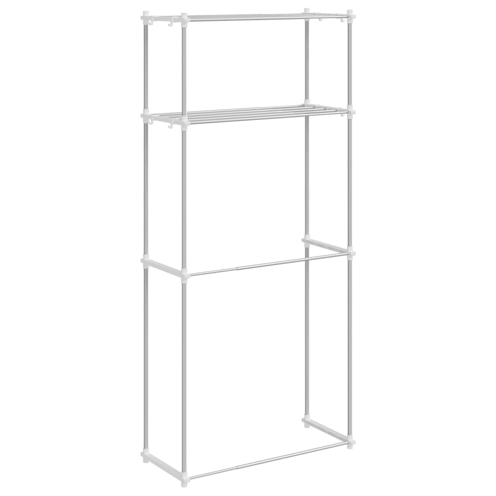 vidaXL Półka na pralkę Biały 70 x 27 x 136 cm Aluminium