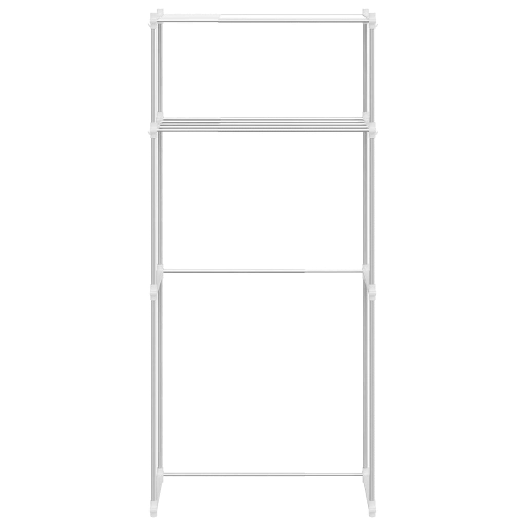 vidaXL Półka na pralkę Biały 70 x 27 x 136 cm Aluminium