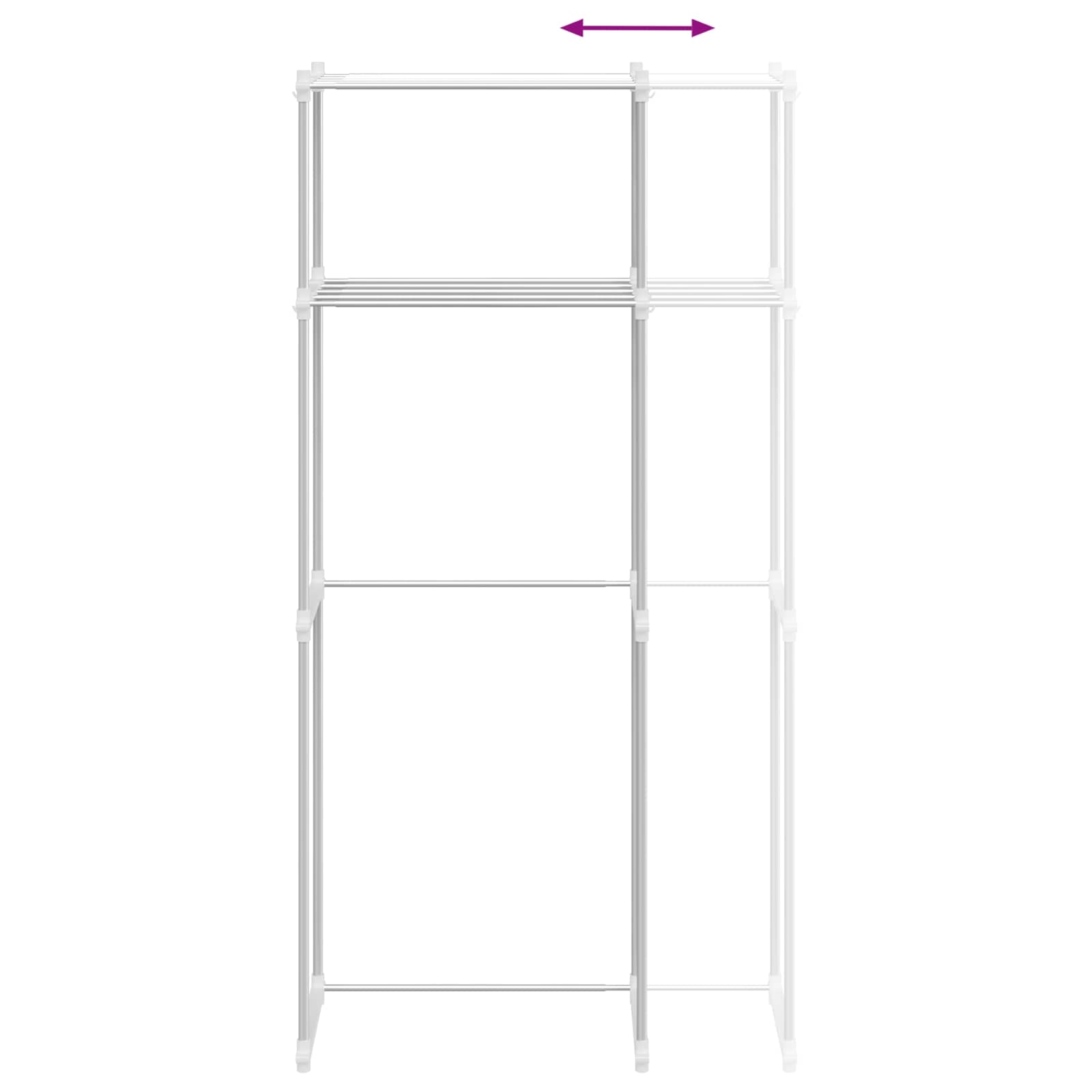 vidaXL Półka na pralkę Biały 70 x 27 x 136 cm Aluminium