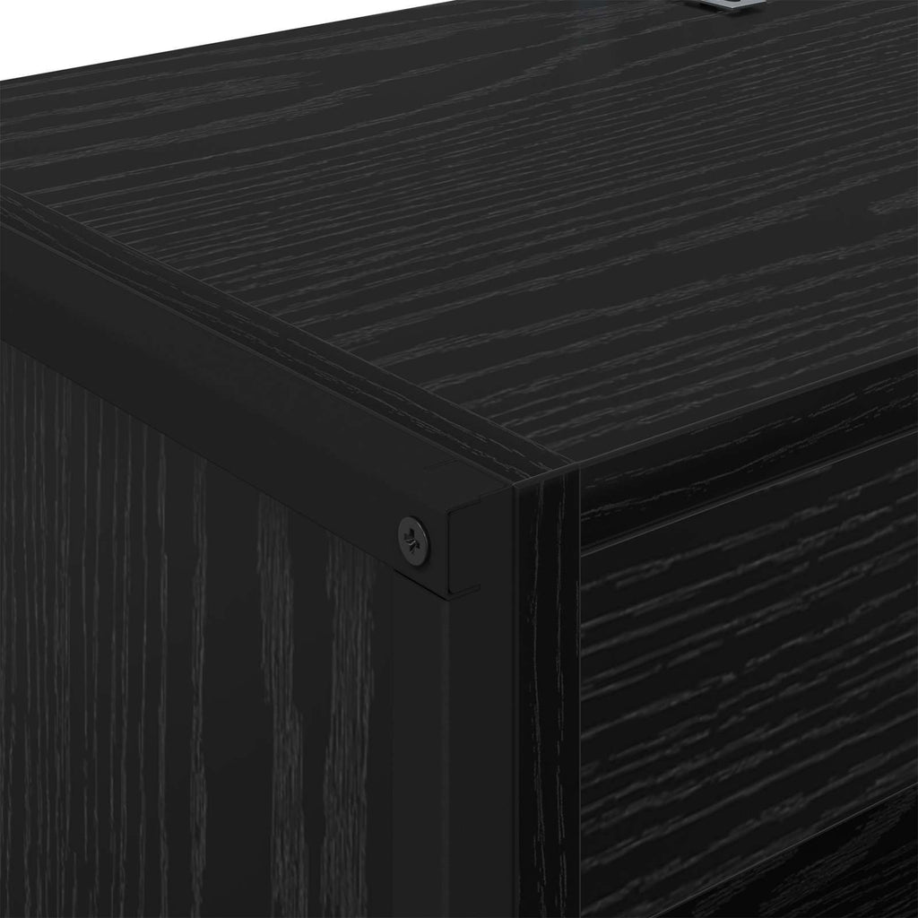 vidaXL Szafka na książki 2 pcs Czarny Dąb 60 x 30 x 189,5 cm