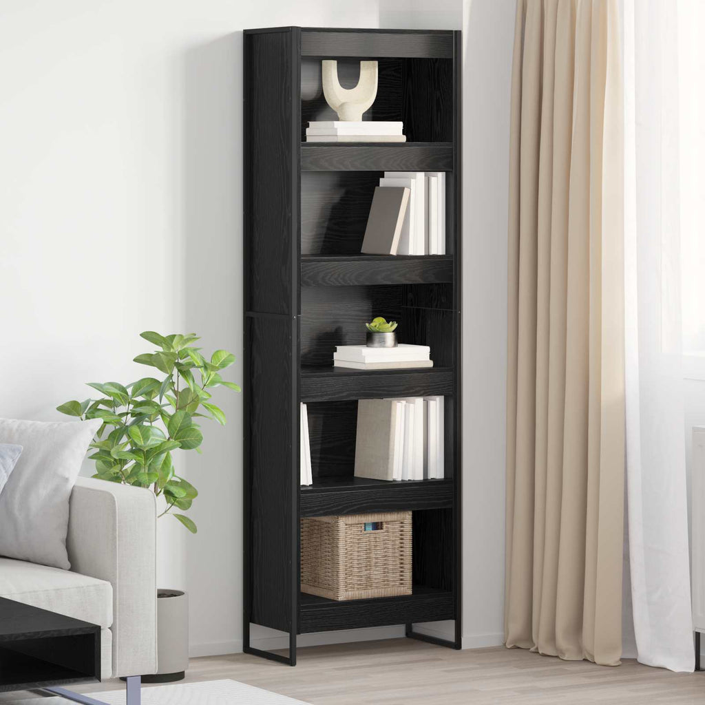 vidaXL Szafka na książki 2 pcs Czarny Dąb 60 x 30 x 189,5 cm