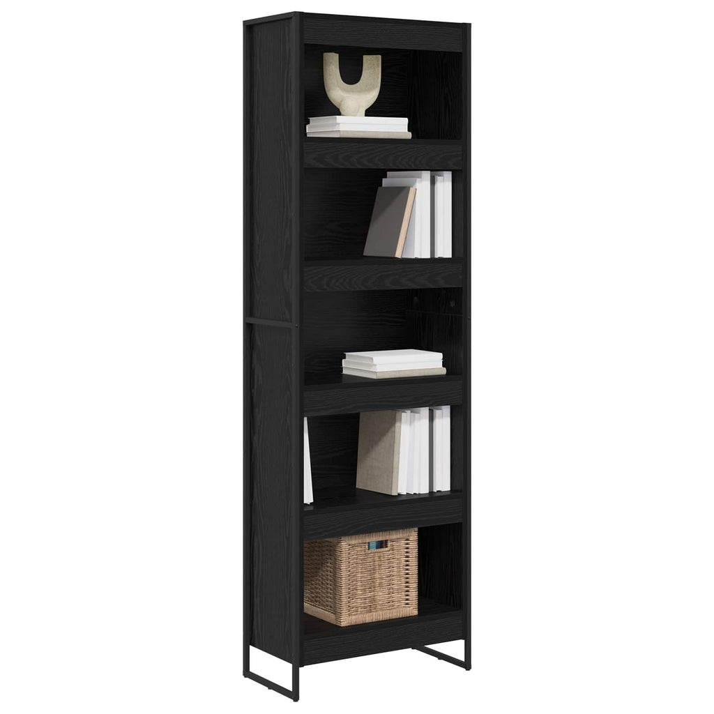 vidaXL Szafka na książki 2 pcs Czarny Dąb 60 x 30 x 189,5 cm