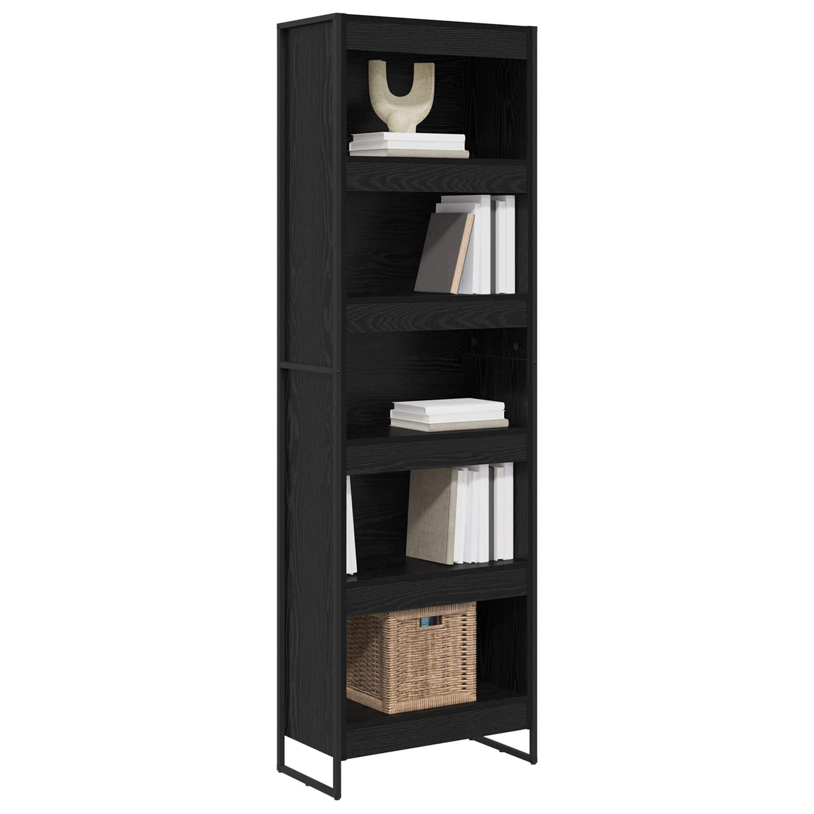 vidaXL Szafka na książki 2 pcs Czarny Dąb 60 x 30 x 189,5 cm