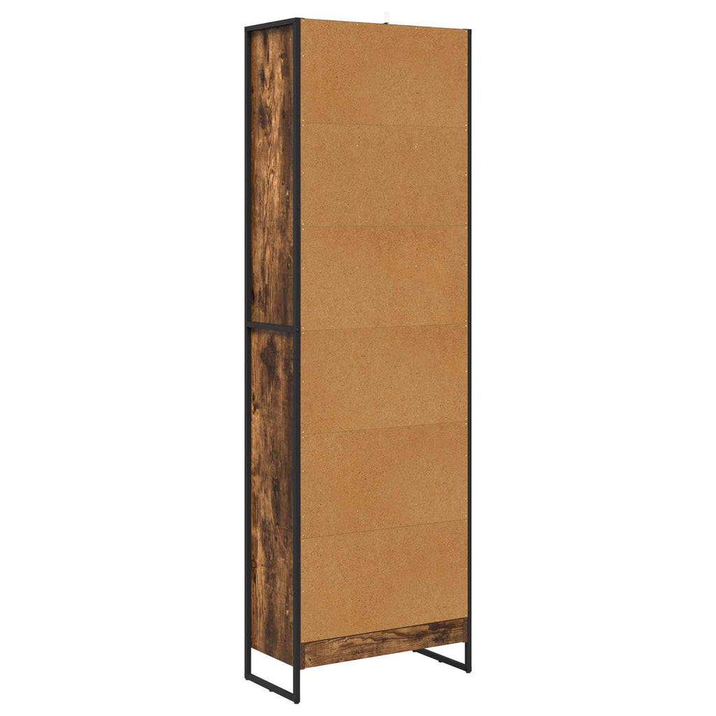vidaXL Szafka na książki 2 pcs Dąb dymny 60 x 30 x 189,5 cm