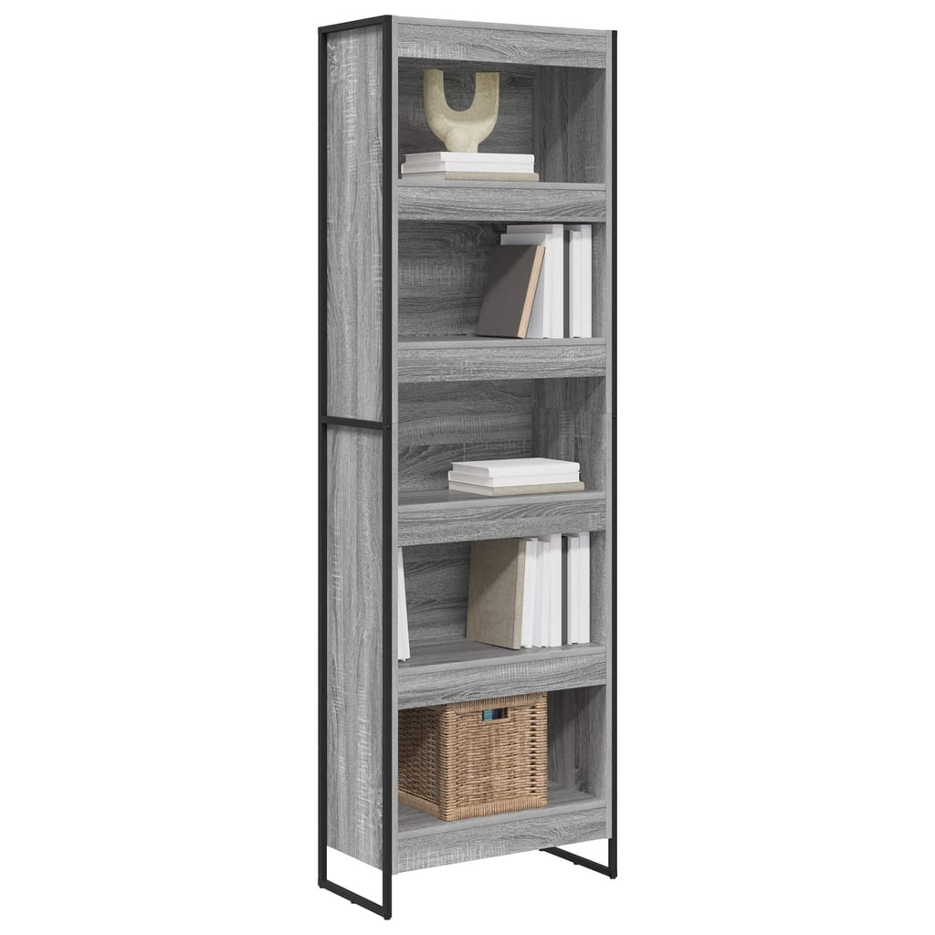 vidaXL Szafka na książki 2 pcs Szary Sonoma 60 x 30 x 189,5 cm