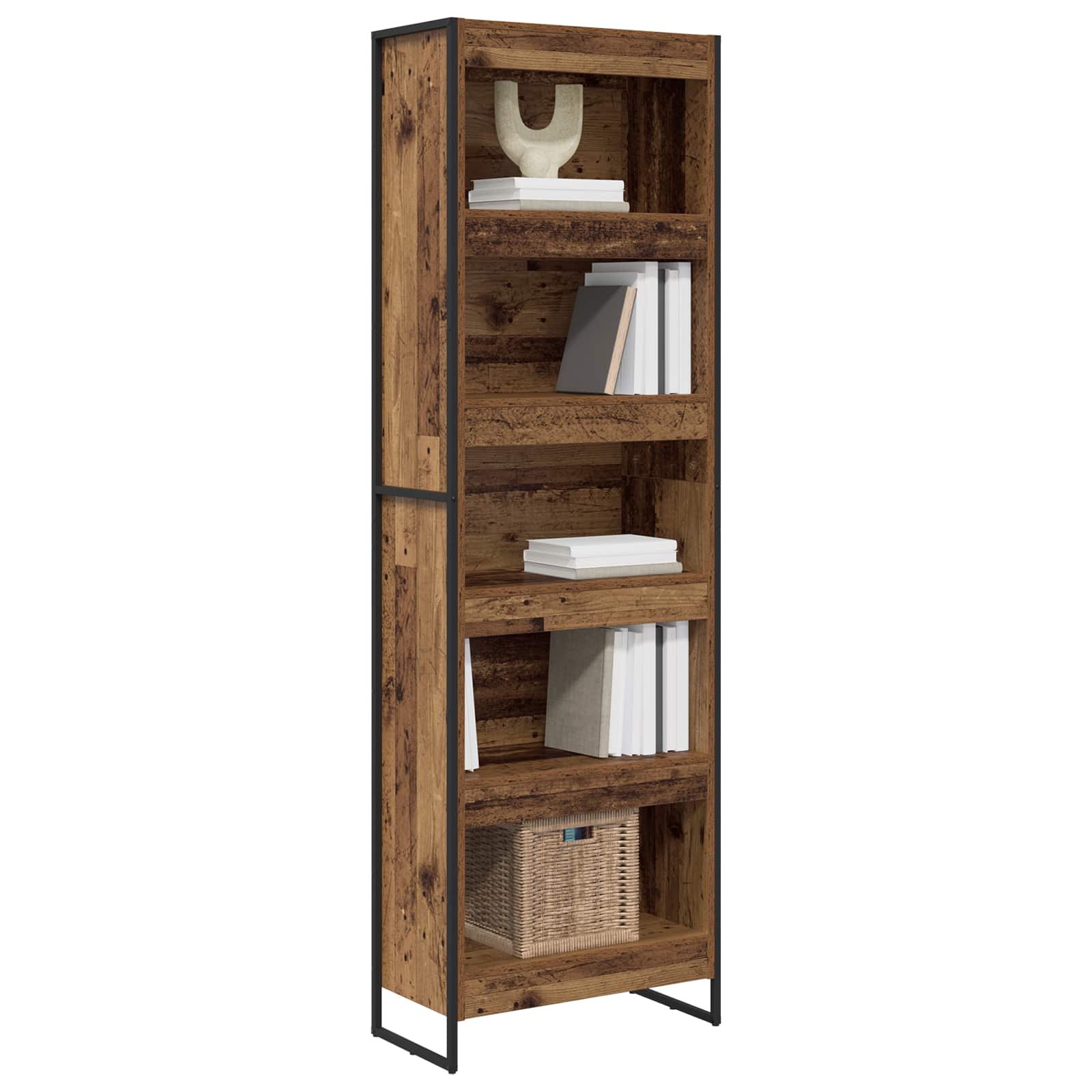 vidaXL Szafka na książki 2 pcs Stare drewno 60 x 30 x 189,5 cm
