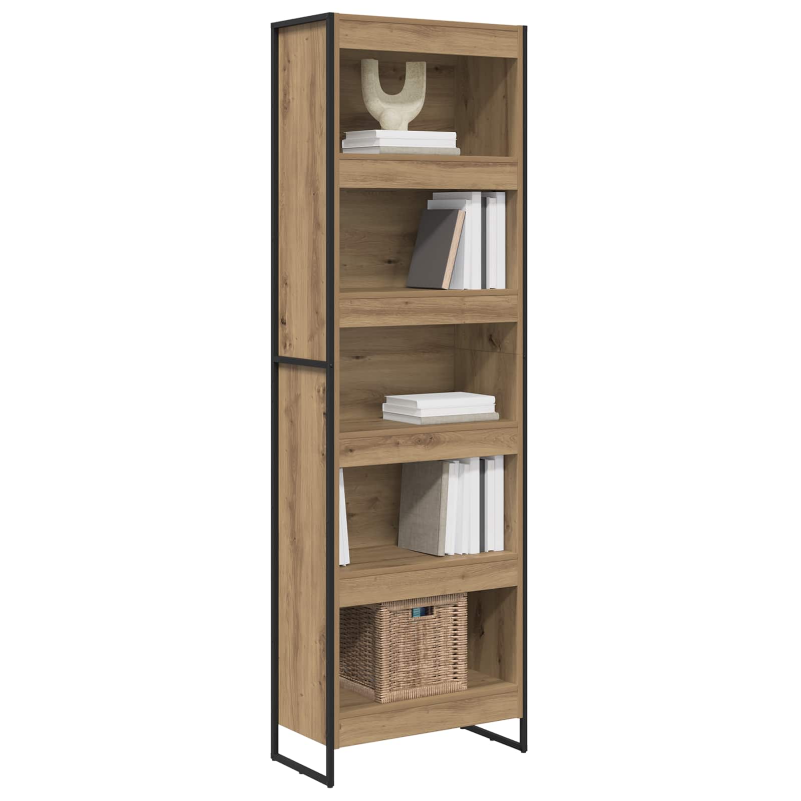 vidaXL Szafka na książki 2 pcs Dąb rzemieślniczy 60 x 30 x 189,5 cm