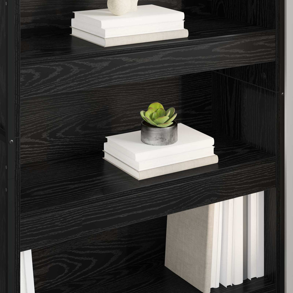 vidaXL Szafka na książki 2 pcs Czarny Dąb 80 x 30 x 155 cm