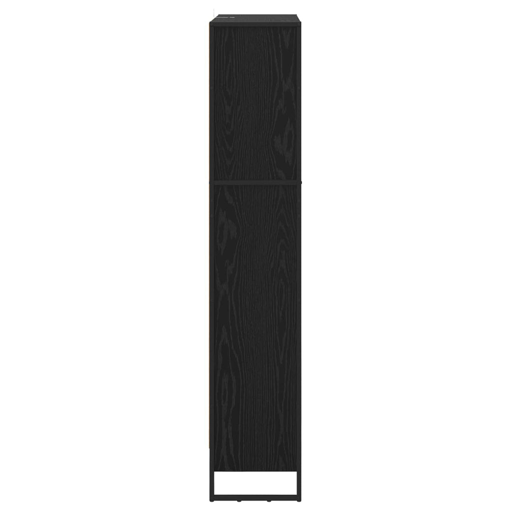 vidaXL Szafka na książki 2 pcs Czarny Dąb 80 x 30 x 155 cm