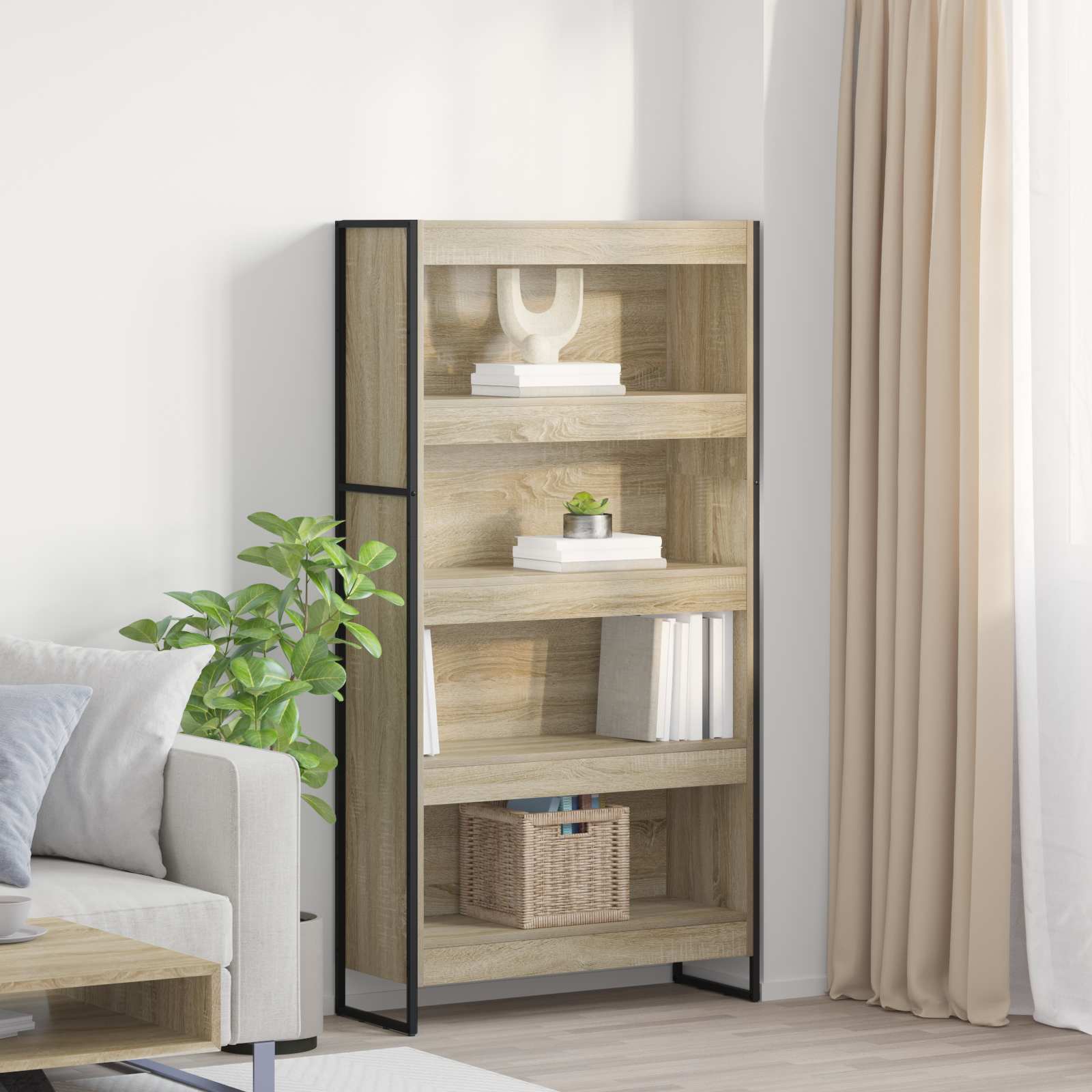 vidaXL Szafka na książki 2 pcs Sonoma 80 x 30 x 155 cm