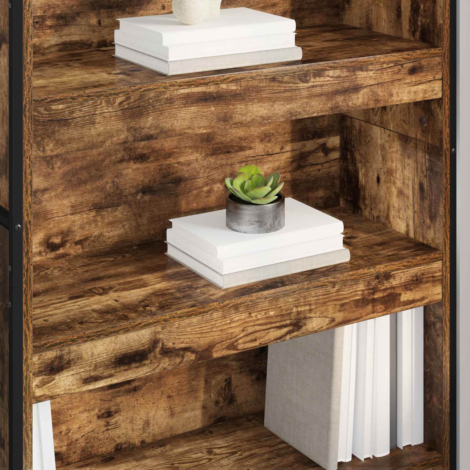 vidaXL Szafka na książki 2 pcs Dąb dymny 80 x 30 x 155 cm