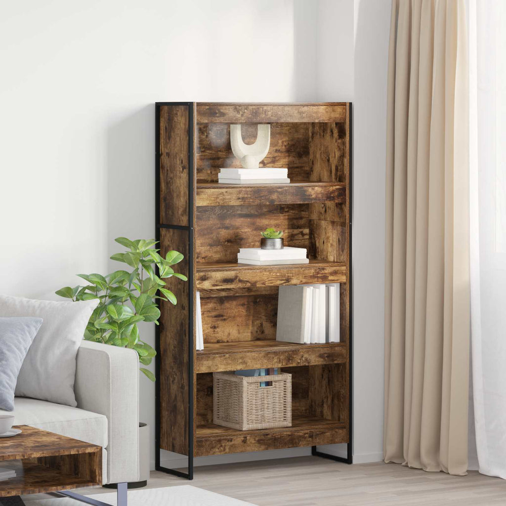 vidaXL Szafka na książki 2 pcs Dąb dymny 80 x 30 x 155 cm