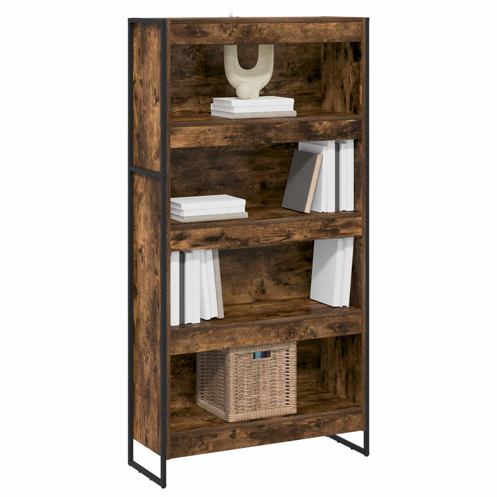 vidaXL Szafka na książki 2 pcs Dąb dymny 80 x 30 x 155 cm