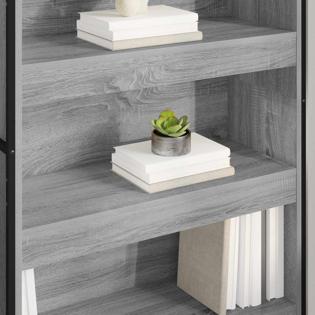 vidaXL Szafka na książki 2 pcs Szary Sonoma 80 x 30 x 155 cm