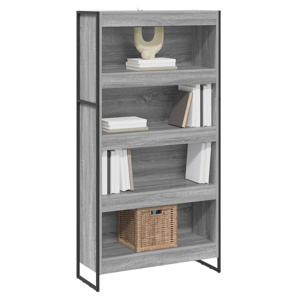 vidaXL Szafka na książki 2 pcs Szary Sonoma 80 x 30 x 155 cm
