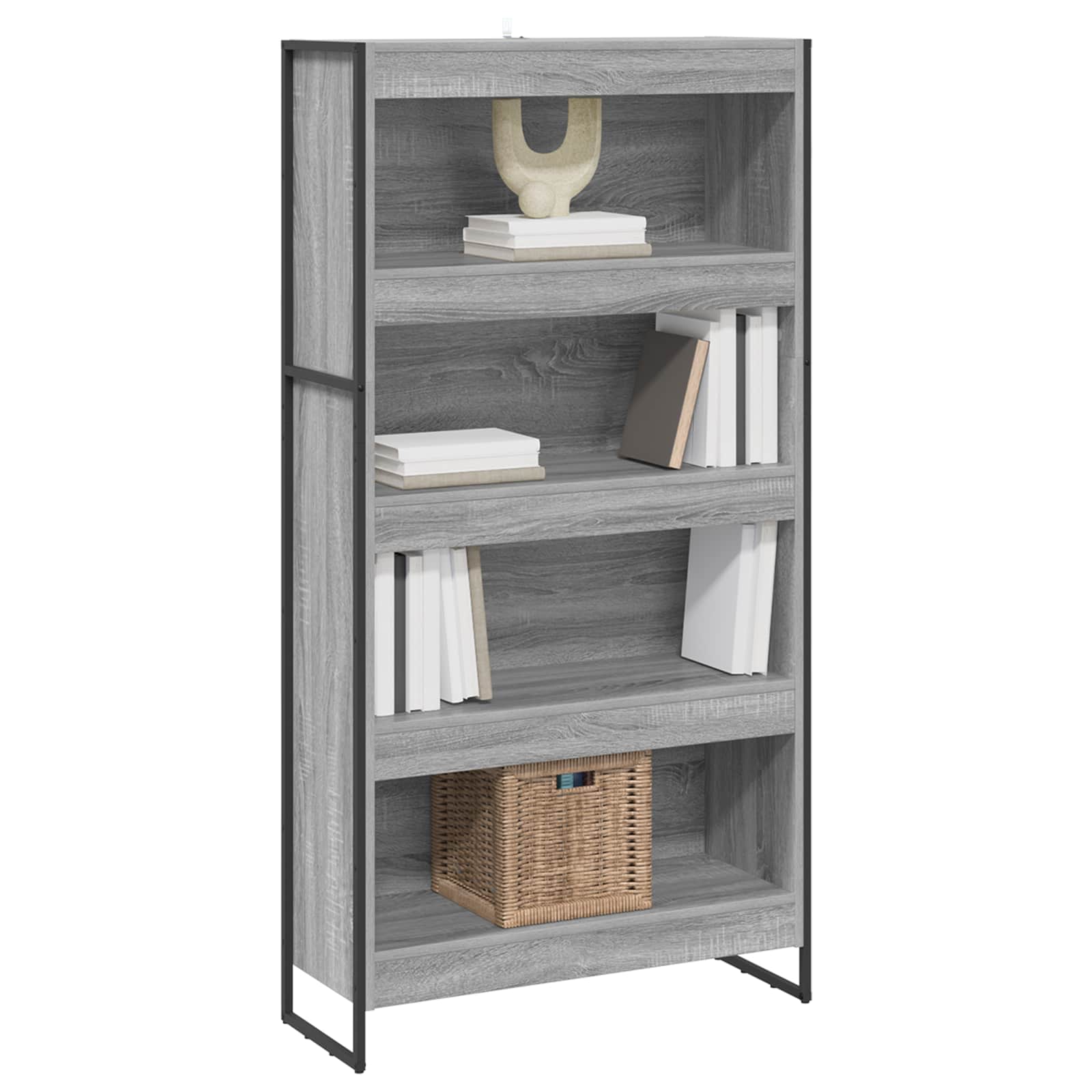 vidaXL Szafka na książki 2 pcs Szary Sonoma 80 x 30 x 155 cm