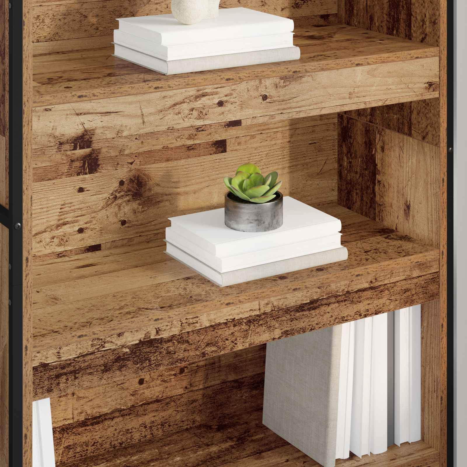 vidaXL Szafka na książki 2 pcs Stare drewno 80 x 30 x 155 cm