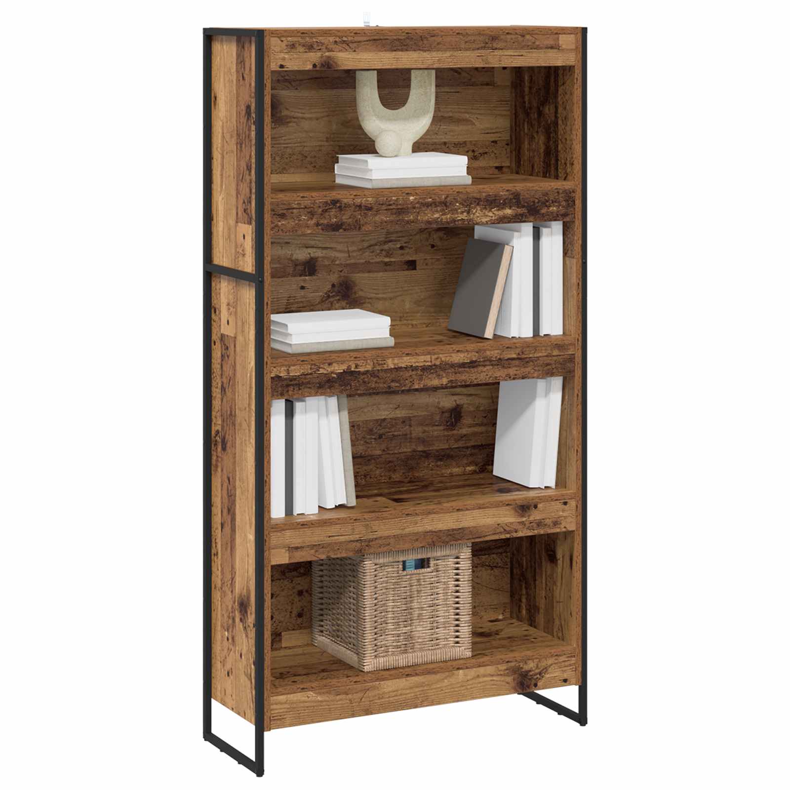 vidaXL Szafka na książki 2 pcs Stare drewno 80 x 30 x 155 cm