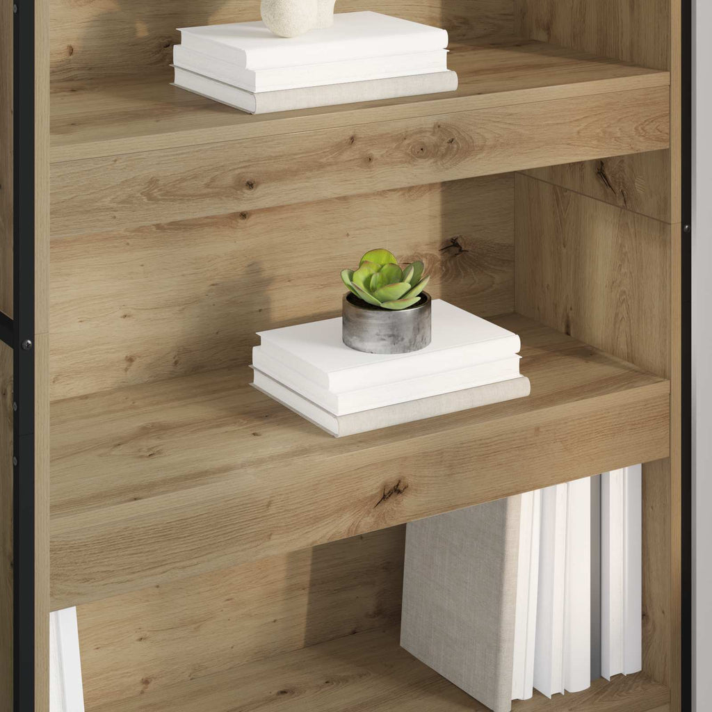 vidaXL Szafka na książki 2 pcs Dąb rzemieślniczy 80 x 30 x 155 cm