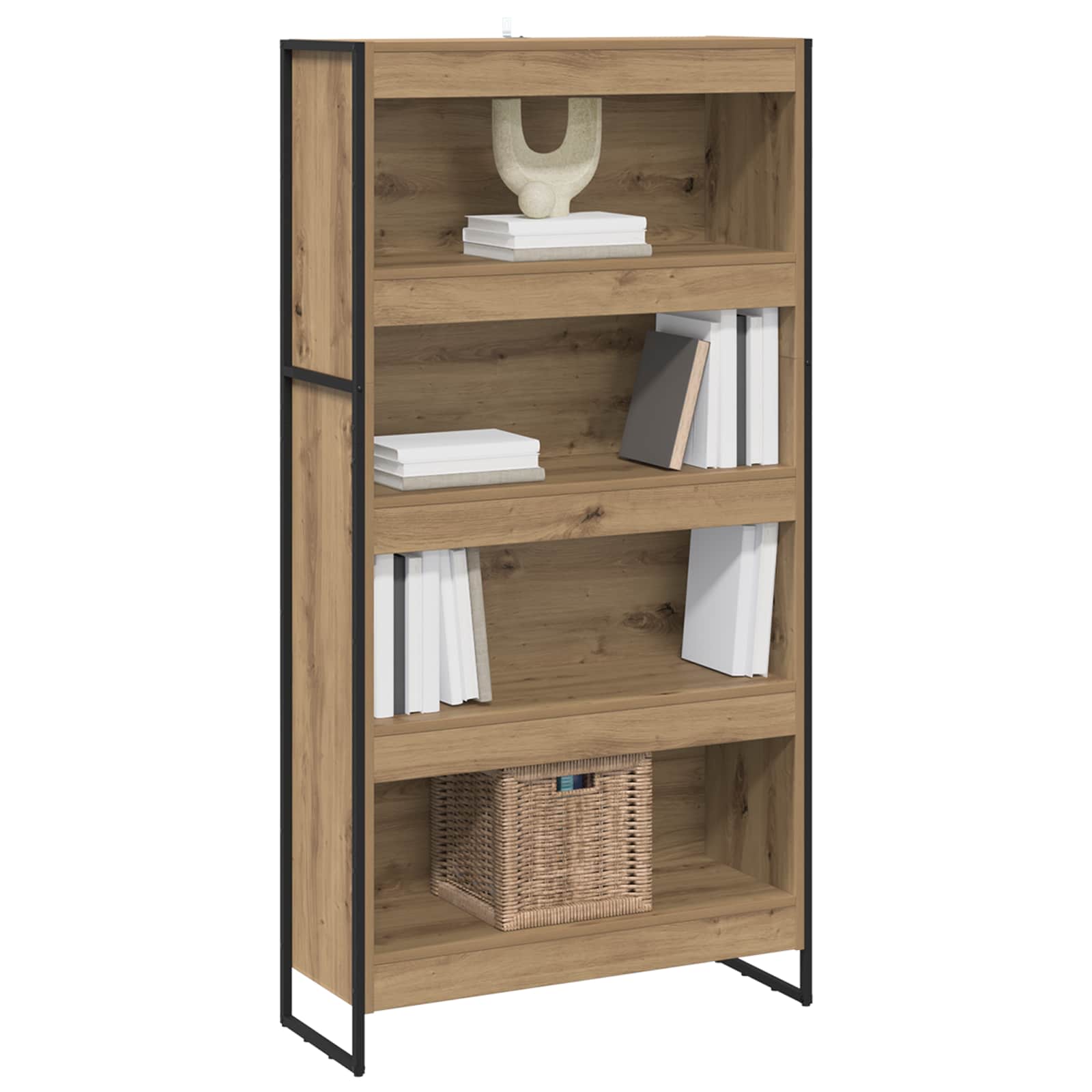 vidaXL Szafka na książki 2 pcs Dąb rzemieślniczy 80 x 30 x 155 cm