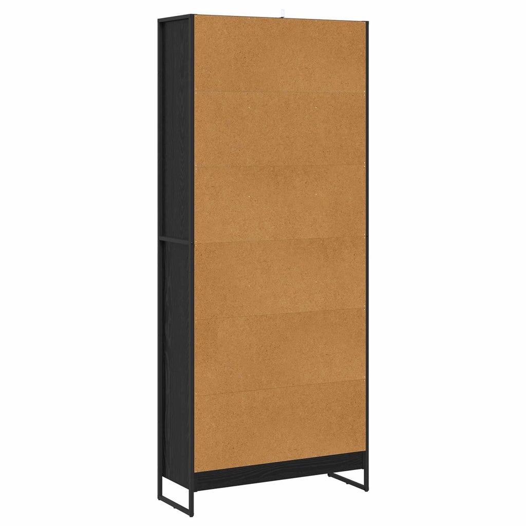 vidaXL Szafka na książki 2 pcs Czarny Dąb 80 x 30 x 189,5 cm