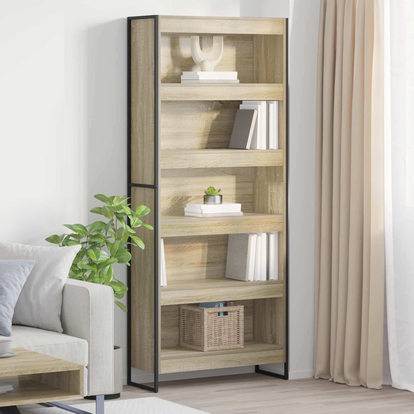vidaXL Szafka na książki 2 pcs Sonoma 80 x 30 x 189,5 cm