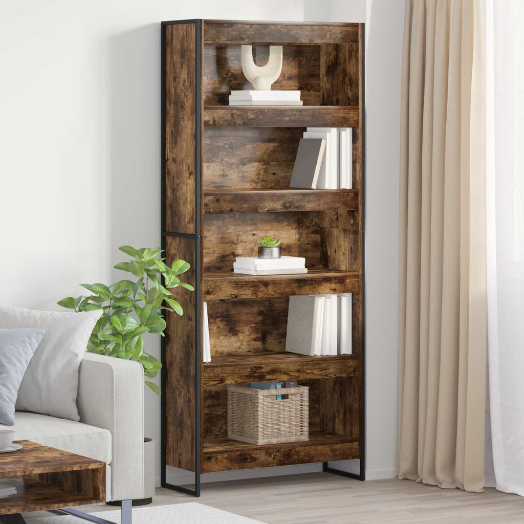 vidaXL Szafka na książki 2 pcs Dąb dymny 80 x 30 x 189,5 cm