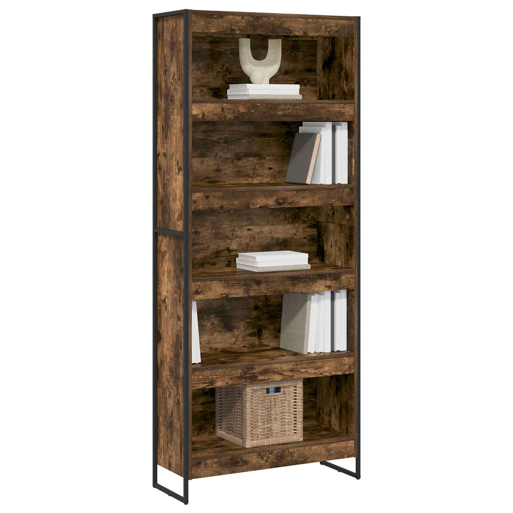 vidaXL Szafka na książki 2 pcs Dąb dymny 80 x 30 x 189,5 cm