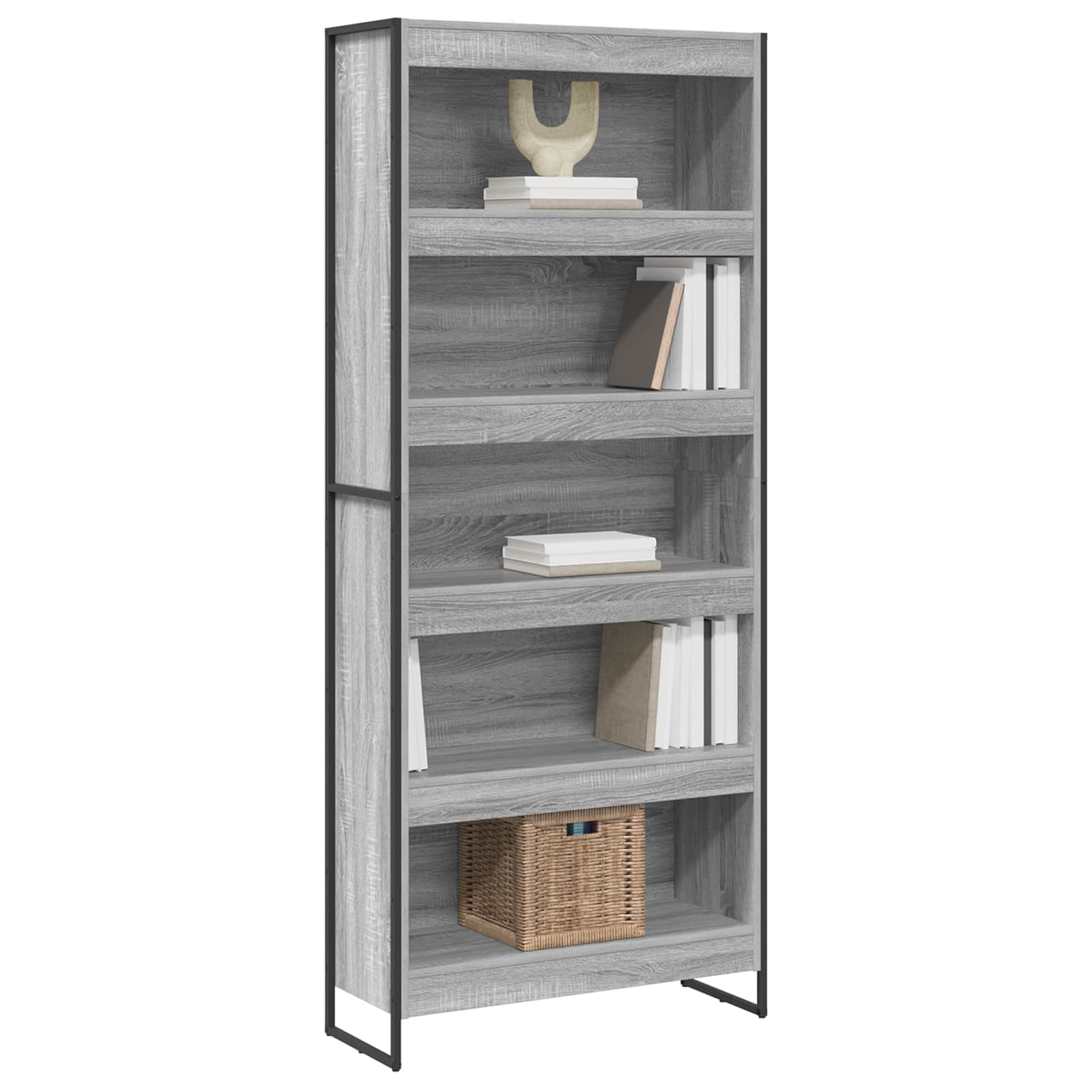 vidaXL Szafka na książki 2 pcs Szary Sonoma 80 x 30 x 189,5 cm